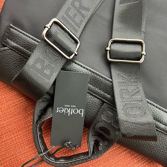 BOTKIER NEW YORK COUTURE AUTH-BLACK SLEEK PRADA LIKE NYLON TEXTURE LIGHT FEEL - Picture 5 of 12